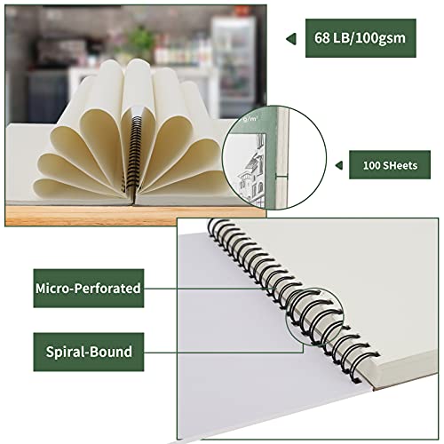 Sketch Book 8.5x11 - Spiral Sketchbook Pack of 2, SuFly 200