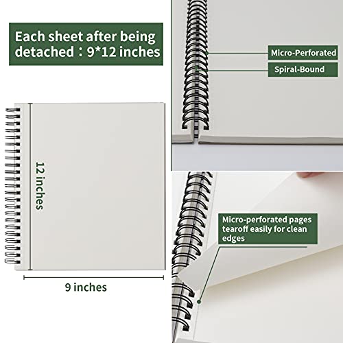 Arteza Sketchbook, Spiral-Bound Hardcover, Black, 9x12, 200 Pages of  Drawing Paper Each - 2 Pack 