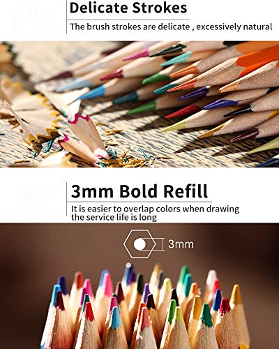 48 Premium Colored Pencils for Adult Coloring,Artist Soft Series Lead Cores  with Vibrant Colors,Professional Oil Based Colored Pencils,Coloring