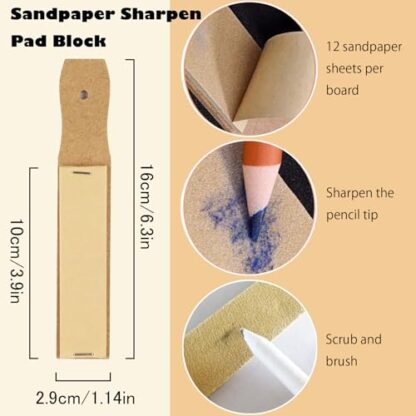 Haojiaho Blending Stump, 9pcs Blending Stumps, Blending Sponge Pens and Sandpaper Pencil Sharpener, Washable & Reusable, Tortillions Paper Art Blenders for Student Artist Charcoal Sketch Drawing - Image 4