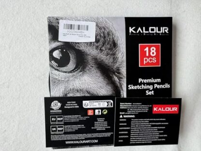 KALOUR 18-Piece Professional Sketch Pencil Set - Includes 5H to 14B Pencils, Vinyl Eraser, Kneaded Eraser,Sharpener and Paper Blending Stump - Ideal for Artists and Beginners - Image 9