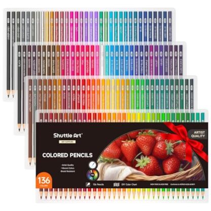 Shuttle Art Colouring Pencils, Soft Core Coloured Pencils Set for Adult Colouring Books Artist Drawing Sketching Crafting, Colouring Pencil for Adults Pack, Drawing Supplies for Artists