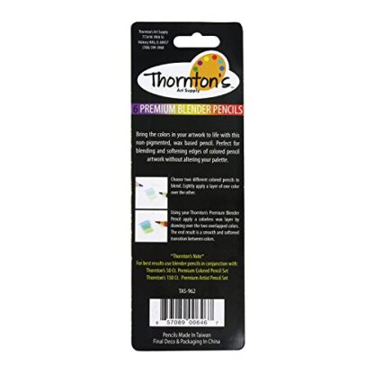 Thornton's Art Supply Premium Colorless Blender Pencil 12 Count Wax Based for Drawing Sketching Blending Shading Softening Artwork | Non-Pigmented Pencils - Image 4