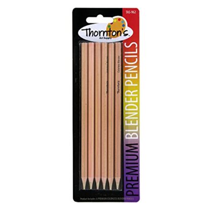 Thornton's Art Supply Premium Colorless Blender Pencil 12 Count Wax Based for Drawing Sketching Blending Shading Softening Artwork | Non-Pigmented Pencils